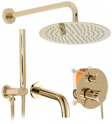 REA - Podomietkový vaňový a sprchový set Lungo zlatý + box (REA-P4125)