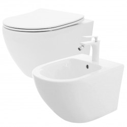 REA/S - SET závesné WC Carlo Flat Mini Rimless + Bidet Carlo Mini (REA-C2760 + REA-C2276)