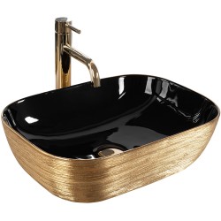 REA - Umývadlo na dosku Belinda BLACK GOLD BRUSH (REA-U8780)