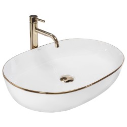 REA - Umývadlo na dosku CLEO White Gold Edge (REA-U6211)