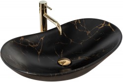 REA - Umývadlo na dosku Royal 60 Black Marble Mat (REA-U7478)