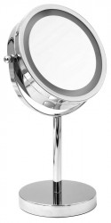 RIDDER - DAISY kozmetické zrkadlo na postavenie LED, priemer 150, obojstranné, chróm (03111000)
