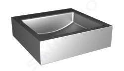 SANELA - Nerezová umyvadla Závesné štvorcové umývadlo z nehrdzavejúcej ocele (SLUN 65)