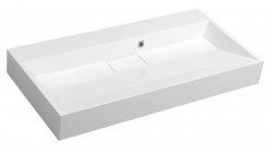 SAPHO - AMUR umývadlo vrátane krytu výpuste 90x46cm, liaty mramor, bez otvoru pre batériu, biela (55032-0)