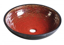 SAPHO - ATTILA keramické umývadlo, priemer 43cm, paradajková/petrol (DK007)