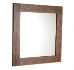 SAPHO - BRAND zrkadlo v drevenom ráme 800x800, morený smrek (BA051S)