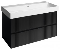 SAPHO - FILENA umývadlová skrinka 95x51,5x43cm, čierna mat strip (FID1210BS)
