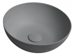 SAPHO - FORMIGO betónové umývadlo na dosku vrátane výpuste, Ø 39cm, šedá (FG039)
