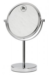 SAPHO - Kozmetické zrkadlo na postavenie, priemer 180, obojstranné, chróm (XP010)