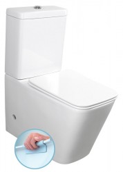 SAPHO - PORTO RIMLESS WC kombi, spodný/zadný odpad, biela (PC102WR)