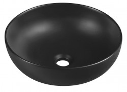 SAPHO - RONDANE keramické umývadlo Ø 41cm, na dosku, čierna mat (AR435B)