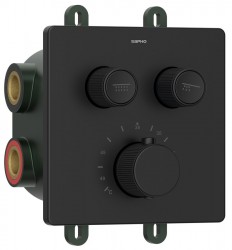 SAPHO - SMART SELECT podomietková termostatická sprchová batéria, box, 2 výstupy, čierna mat (RP042B)