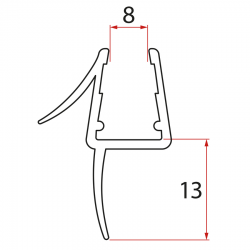 SAPHO - Spodné tesnenie pre otočné sklo 8 600 (NDMS3B)