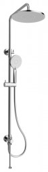 SAPHO - Sprchový stĺp pre nástennú batériu, pevná a ručná sprcha, guľatý, chróm (1202-30)