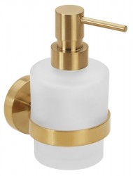 SAPHO - X-ROUND GOLD dávkovač mydla 200ml, mliečne sklo, zlato mat (XR103GB)