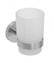 SAPHO - X-STEEL pohár, mliečne sklo, nerez mat (XS900)