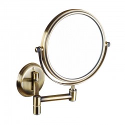 SAPHO - Závesné kozmetické zrkadlo, priemer 180, obojstranné, bronz (XP012)