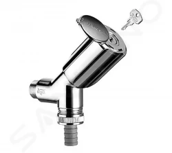 SCHELL - Secur Šikmý prístrojový ventil, uzamykateľný, chróm (033870699)