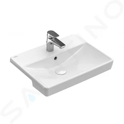 VILLEROY & BOCH - Avento Polozápustné umývadlo s prepadom, trojotvorové, 550 mm x 360 mm – alpská biela (4A065501)