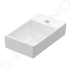 VILLEROY & BOCH - Avento Umývadielko 360x220 mm, bez prepadu, otvor na batériu vpravo, CeramicPlus, Stone White (43003LRW)