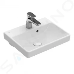 VILLEROY & BOCH - Avento Umývadielko 450x370 mm, s prepadom, 1 otvor na batériu, CeramicPlus, alpská biela (735845R1)