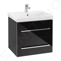 VILLEROY & BOCH - Avento Umývadlová skrinka, 580x514x452 mm, 2 zásuvky, Crystal Black (A88900B3)