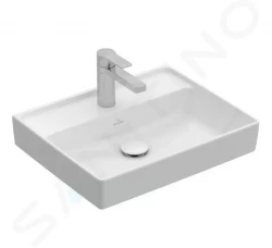 VILLEROY & BOCH - Collaro Umývadielko 500x400 mm, bez prepadu, 1 otvor na batériu, CeramicPlus, Stone White (433451RW)