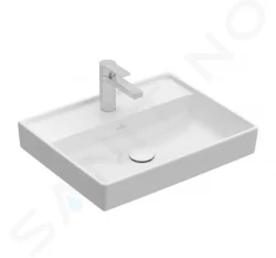 VILLEROY & BOCH - Collaro Umývadlo 550x440 mm, bez prepadu, otvor na batériu, CeramicPlus, Stone White (4A3356RW)