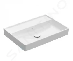 VILLEROY & BOCH - Collaro Umývadlo 650x470 mm, bez prepadu, bez otvoru na batériu, CeramicPlus, Stone White (4A3368RW)