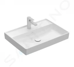 VILLEROY & BOCH - Collaro Umývadlo 650x470 mm, bez prepadu, otvor na batériu, CeramicPlus, alpská biela (4A3366R1)