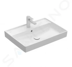 VILLEROY & BOCH - Collaro Umývadlo 650x470 mm, s prepadom, otvor na batériu, CeramicPlus, Stone White (4A3365RW)