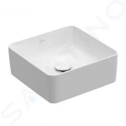 VILLEROY & BOCH - Collaro Umývadlo na dosku, 380x380 mm, CeramicPlus, Stone White (4A2138RW)