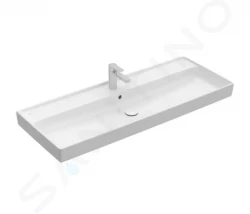 VILLEROY & BOCH - Collaro Umývadlo nábytkové 1200x470 mm, s prepadom, otvor na batériu, CeramicPlus, alpská biela (4A33C5R1)