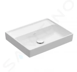 VILLEROY & BOCH - Collaro Umývadlo nábytkové 600x470 mm, bez prepadu, bez otvoru na batériu, CeramicPlus, alpská biela (4A3363R1)