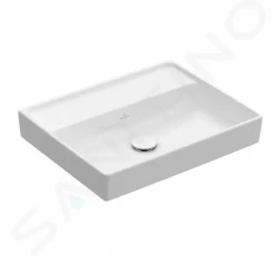 VILLEROY & BOCH - Collaro Umývadlo nábytkové 600x470 mm, bez prepadu, bez otvoru na batériu, CeramicPlus, Stone White (4A3363RW)