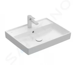 VILLEROY & BOCH - Collaro Umývadlo nábytkové 600x470 mm, s prepadom, otvor na batériu, CeramicPlus, Stone White (4A336GRW)