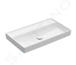 VILLEROY & BOCH - Collaro Umývadlo nábytkové 800x470 mm, bez prepadu, bez otvoru na batériu, CeramicPlus, Stone White (4A3383RW)