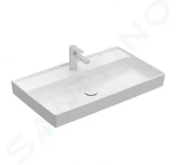 VILLEROY & BOCH - Collaro Umývadlo nábytkové 800x470 mm, bez prepadu, otvor na batériu, alpská biela (4A338101)