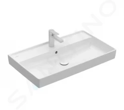 VILLEROY & BOCH - Collaro Umývadlo nábytkové 800x470 mm, s prepadom, otvor na batériu, CeramicPlus, Stone White (4A3380RW)