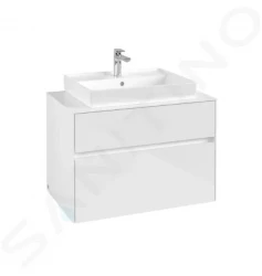 VILLEROY & BOCH - Collaro Umývadlová skrinka, 800x548x500 mm, 2 zásuvky, Glossy White (C08000DH)