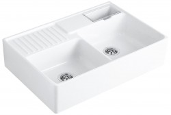 VILLEROY & BOCH - Keramický drez Double-bowl sink Stone white modulový 895 x 630 x 220 bez excentra (632391RW)