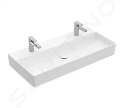 VILLEROY & BOCH - Memento 2.0 Dvojumývadlo nábytkové 1000x470 mm, bez prepadu, 2 otvory na batériu, alpská biela (4A221K01)