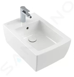 VILLEROY & BOCH - Memento 2.0 Závesný bidet, s 1 otvorom na batériu, CeramicPlus, Stone White (443300RW)