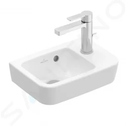 VILLEROY & BOCH - O.novo Umývadielko Compact 360x250 mm, s prepadom, 1 otvor na batériu vpravo, alpská biela (43433601)