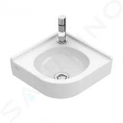 VILLEROY & BOCH - O.novo Umývadielko rohové 320x320 mm, bez prepadu, 1 otvor na batériu, alpská biela (73103301)