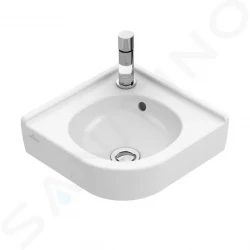 VILLEROY & BOCH - O.novo Umývadielko rohové 320x320 mm, s prepadom, 1 otvor na batériu, alpská biela (73103201)