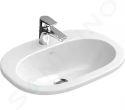 VILLEROY & BOCH - O.novo Umývadlo zápustné 560x405 mm, bez prepadu, otvor na batériu, alpská biela (41615701)