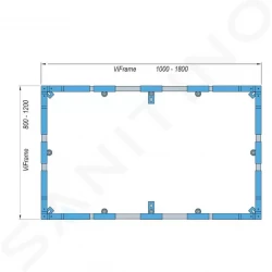 VILLEROY & BOCH - Příslušenství Inštalačný rám ViFrame na vaničky z materiálu Quaryl od 1000x1000 mm (U91412400)