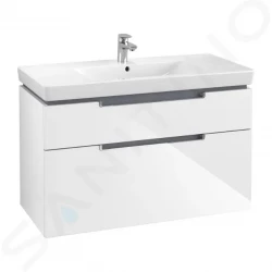 VILLEROY & BOCH - Subway 2.0 Umývadlová skrinka, 987x590x449 mm, 2 zásuvky, Glossy White (A91510DH)