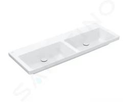 VILLEROY & BOCH - Subway 3.0 Dvojumývadlo nábytkové 1300x470 mm, bez prepadu, bez otvoru na batérie, CeramicPlus, alpská biela (4A71D3R1)